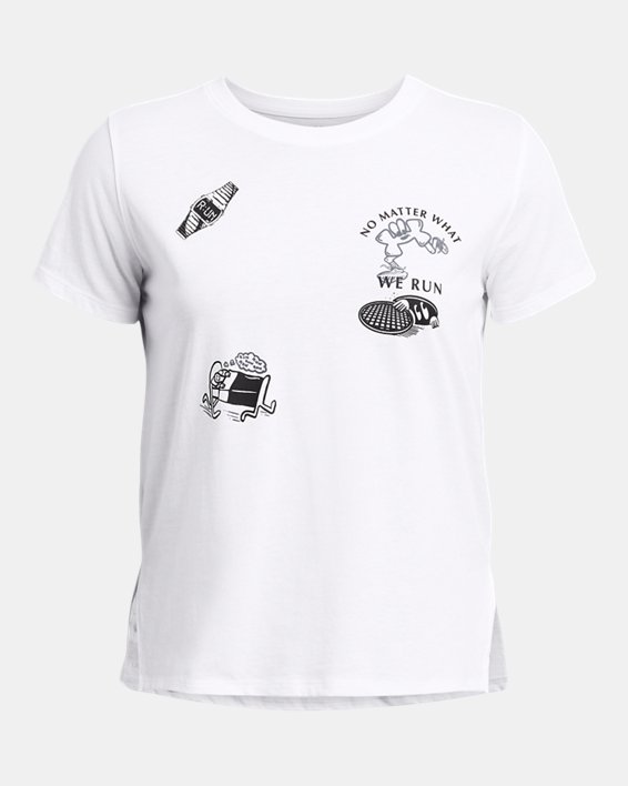 Camiseta de manga corta UA Launch para mujer, White, pdpMainDesktop image number 2